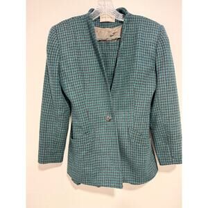 Vintage Ashley brooke Suit skirt set Wool Plaid Size 4